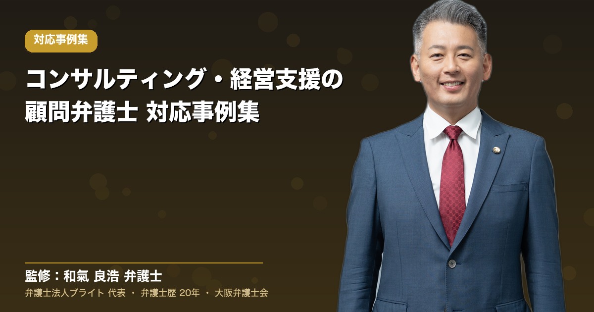 コンサルティング・経営支援の顧問弁護士 対応事例集